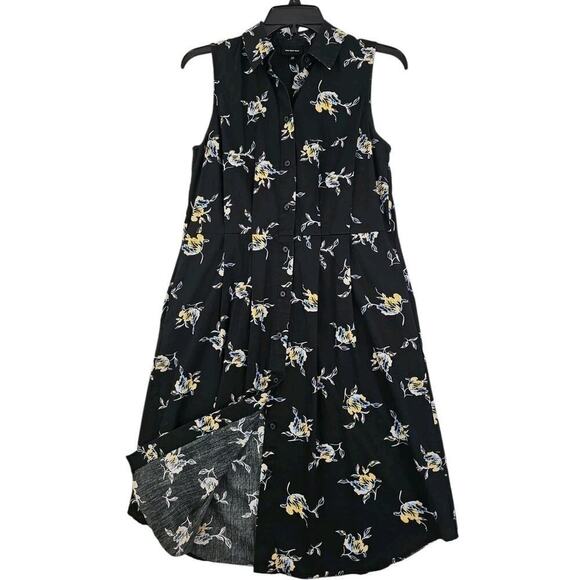 Who What Wear ~Woman Size XS~ Black Floral Sleeveless Button-Up Dress w/Pockets. - Picture 1 of 14